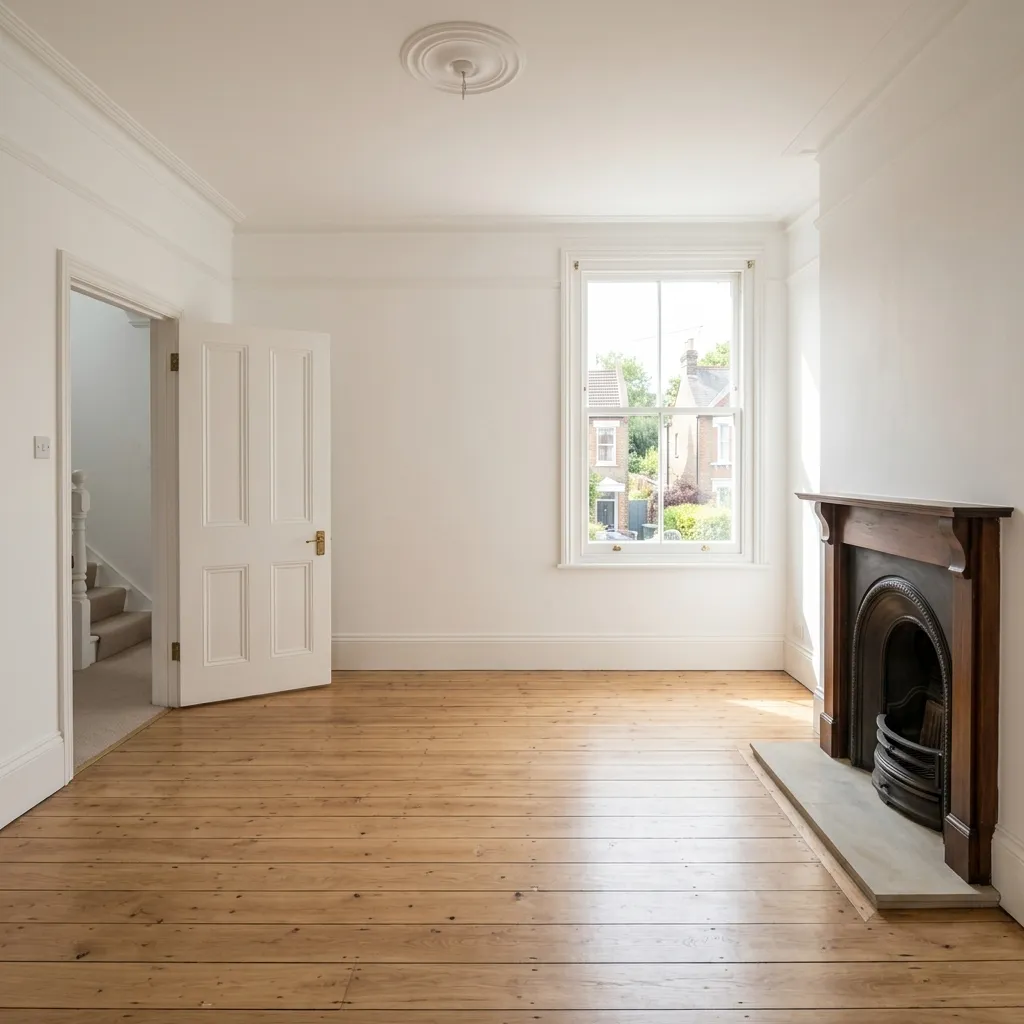 Clean empty room after professional house clearance