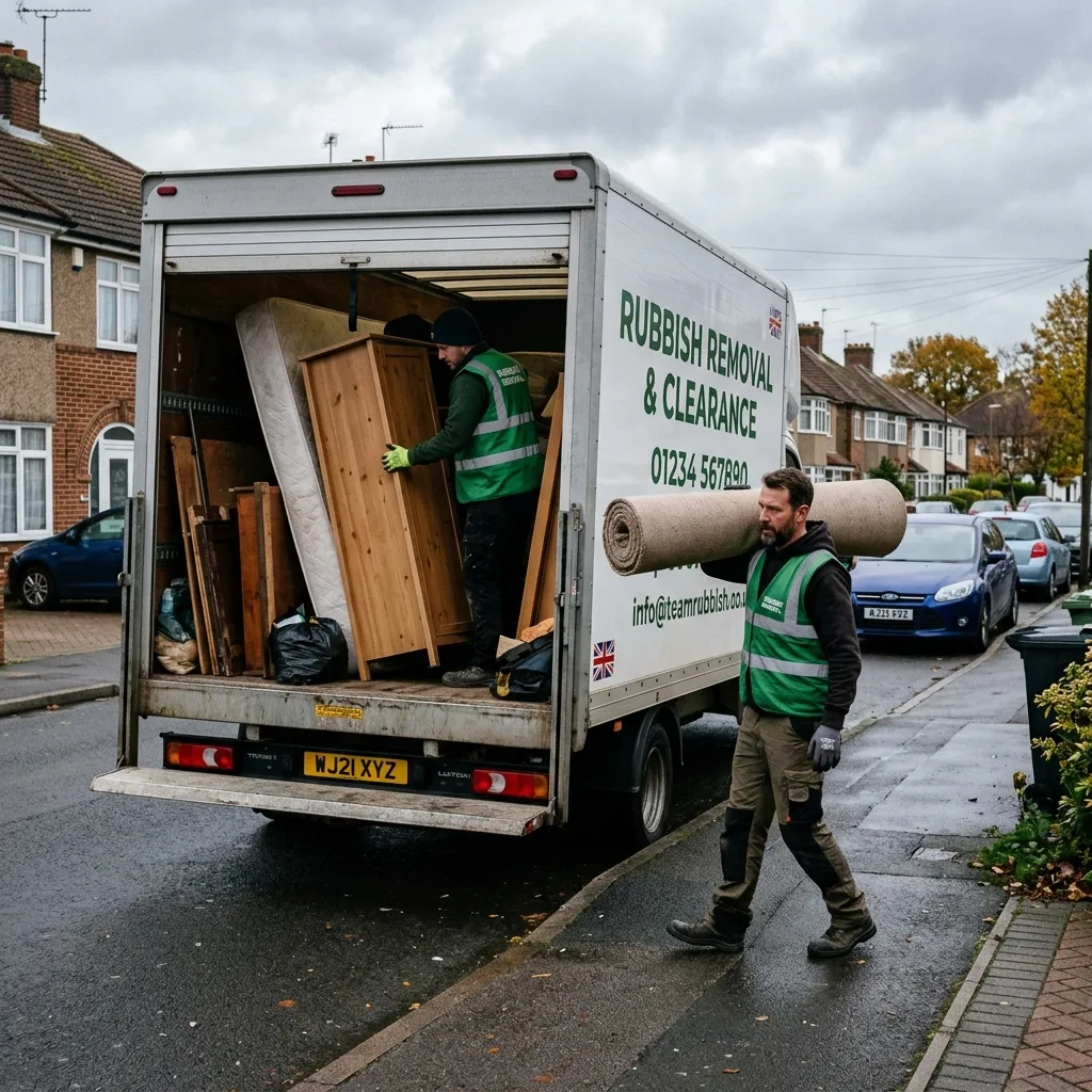 Man and van team loading rubbish in Norwich